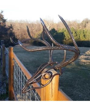 Rebar Metal Deer Skull – Life-Size European Mount Art