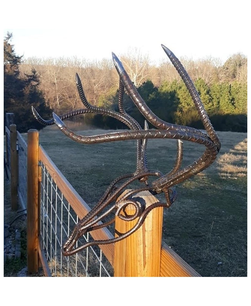 Rebar Metal Deer Skull – Life-Size European Mount Art