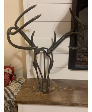 Rebar Metal Deer Skull – Life-Size European Mount Art