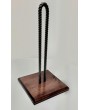 Handmade Rebar Paper Towel Holder – Polished Steel & Pine Base