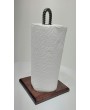 Handmade Rebar Paper Towel Holder – Polished Steel & Pine Base
