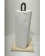 Handmade Rebar Paper Towel Holder – Polished Steel & Pine Base