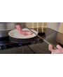 Handmade BBQ Steak Flipper – Polished Steel & Rebar Handle