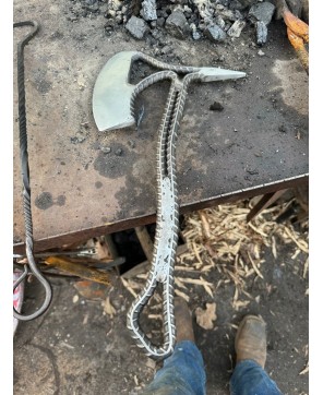 Hand-Forged Rebar Tactical Axe – Durable & Lightweight