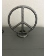 Metal Rebar Peace Symbol Sculpture – Compact and Durable