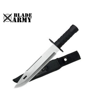 Tactical Fixed-Blade Survival Knife with Nylon Sheath for Outdoor Use