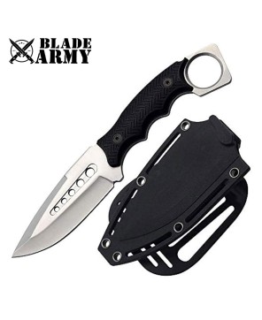 Fixed Blade Tactical Hunting Knife with ABS Sheath for Outdoor Use