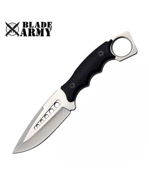 Fixed Blade Tactical Hunting Knife with ABS Sheath for Outdoor Use