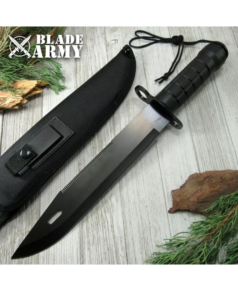 Tactical Fixed-Blade Stainless Steel Survival Knife with Nylon Sheath