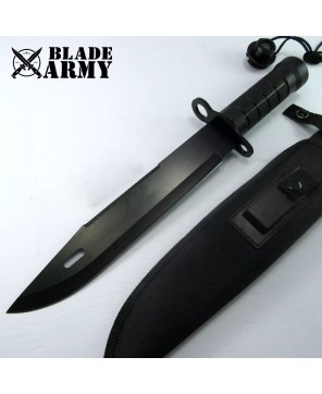 Tactical Fixed-Blade Stainless Steel Survival Knife with Nylon Sheath