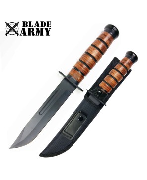 Marines Tactical Steel Survival Knife Riveted Nylon Sheath