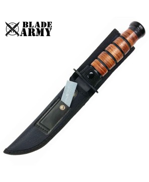 Marines Tactical Steel Survival Knife Riveted Nylon Sheath