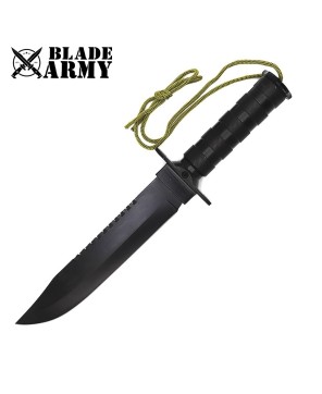 Tactical Black Stainless Steel Survival Knife with Nylon Sheath