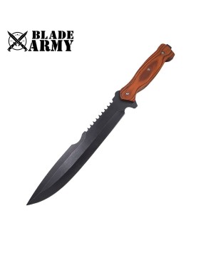 Full Tang Survival Knife with Wood Handle and Sheath – Outdoor Ready