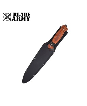 Full Tang Survival Knife with Wood Handle and Sheath – Outdoor Ready