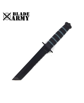 Tactical Hunting Knife with Serrated Tanto Blade and Nylon Sheath