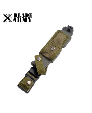 Military Tactical Survival Knife with Saw-Back Blade and Sheath