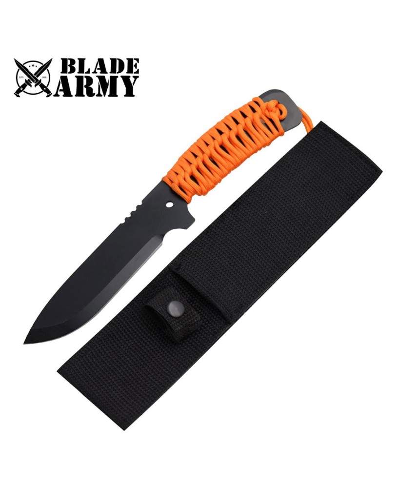 Tactical Full Tang Survival Hunting Knife with Nylon Sheath