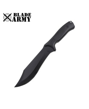 Tactical Stainless Steel Survival Knife with Wooden Handle & Sheath