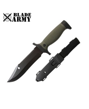 Black Bear Tactical Knife with ABS and Rubber Handle & Sheath