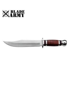 Survivor Fixed Blade Hunting Knife with Color Wood Handle