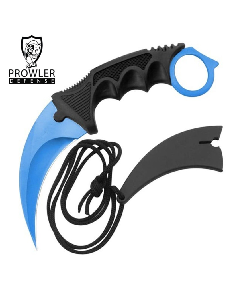 7.6" Blue Military Combat Tactical Karambit Knife