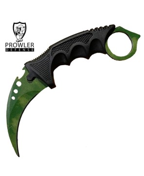 7.6" Green Gamma Karambit Neck Knife - Tactical Full-Tang Blade