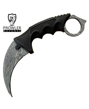 7.6" Damascus Pattern CSGO Karambit Knife with Sheath