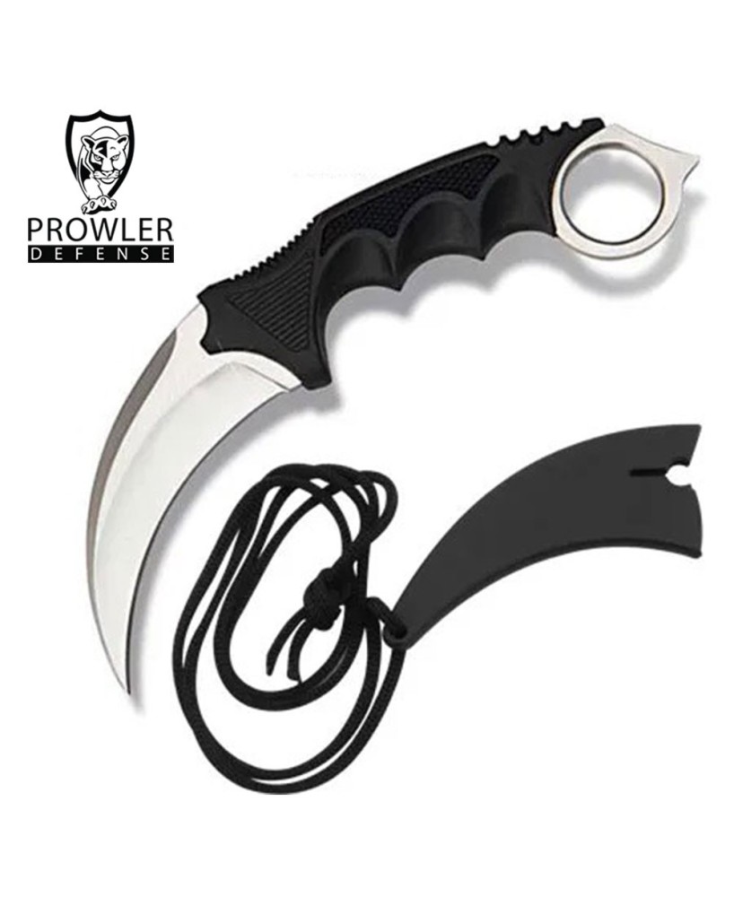 7.6" Silver CSGO Karambit Neck Knife with Sheath