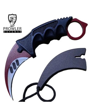 7.6" Red Autotronic CSGO Karambit Knife with Sheath