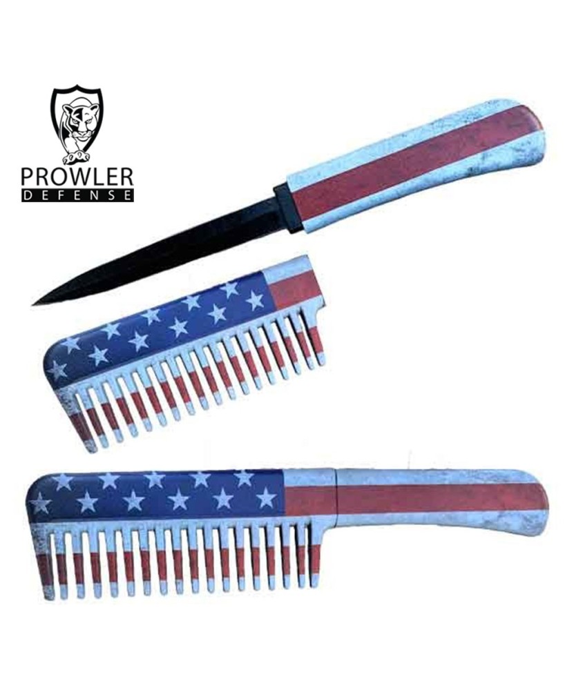 Self Defense Comb Knife – American Flag, Hidden Blade