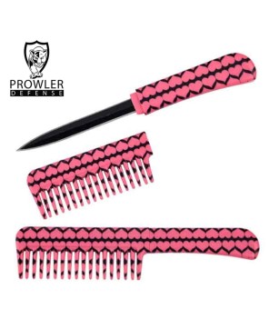 Self Defense Comb Knife – Pink Hearts, Hidden Blade