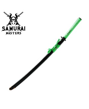 Handmade Japanese Samurai Katana Sword with Green Tsuka-Ito