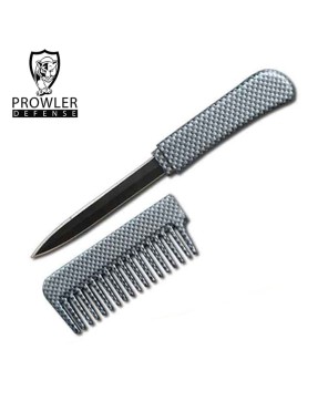 Self-Defense Brush Comb with Hidden Knife – Carbon Fiber