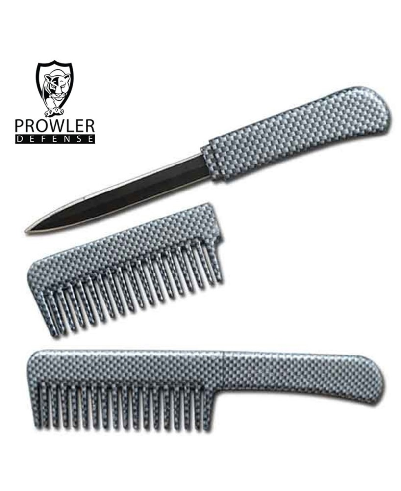 Self-Defense Brush Comb with Hidden Knife – Carbon Fiber