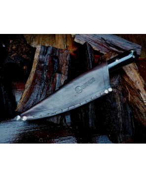 Classic 1095 Carbon Steel Knife with Polished Cow Antler Handle