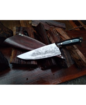 Classic 1095 Carbon Steel Knife with Polished Cow Antler Handle