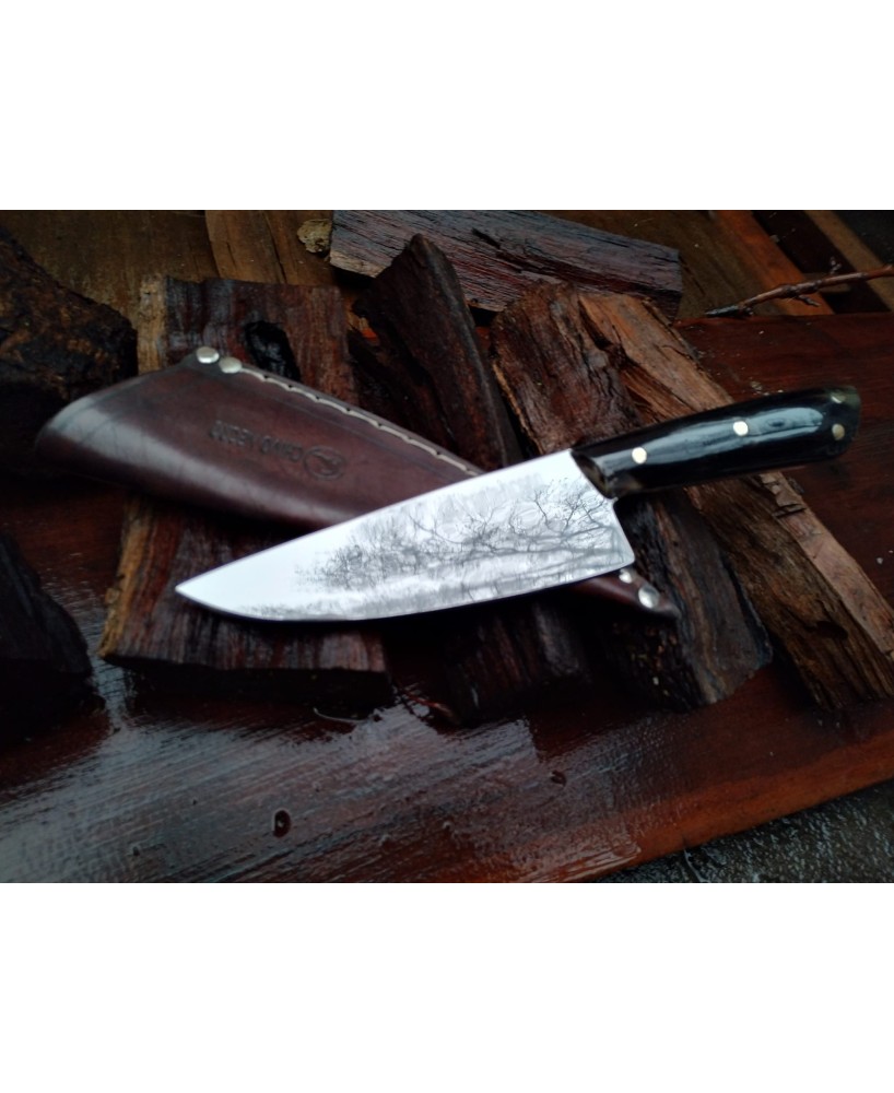 Classic 1095 Carbon Steel Knife with Polished Cow Antler Handle