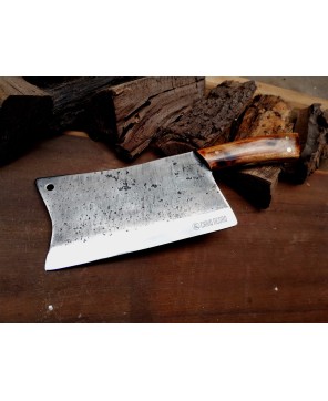 Yerba Mala – Handcrafted 1095 Steel Cleaver with Leather Sheath