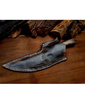 The 14th – Handcrafted 5160 Steel Hunting Knife with Leather Sheath