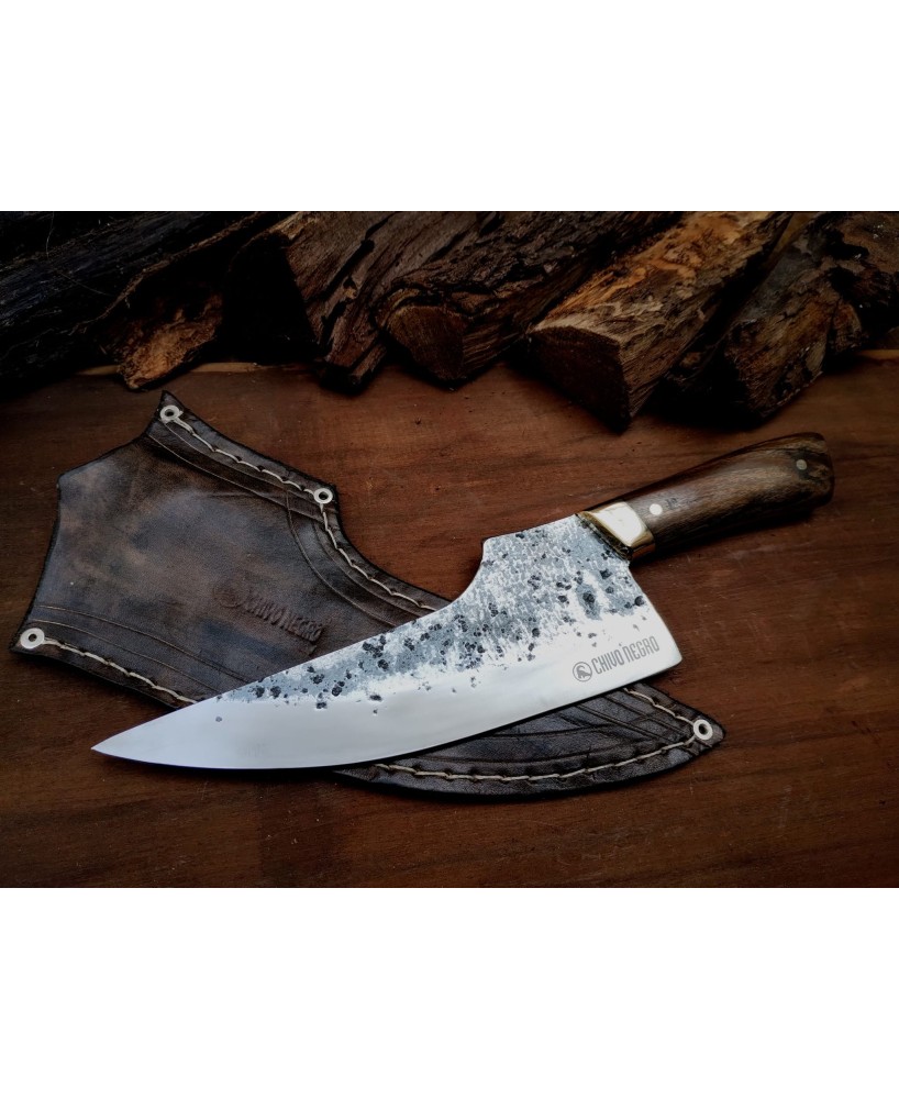 The 14th – Handcrafted 5160 Steel Hunting Knife with Leather Sheath