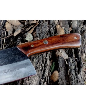 Alunau Heavy-Duty Butcher Knife - Handmade Leather Sheath