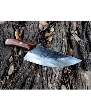 Alunau Heavy-Duty Butcher Knife - Handmade Leather Sheath