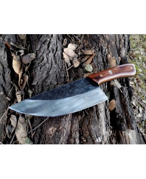 Alunau Heavy-Duty Butcher Knife - Handmade Leather Sheath