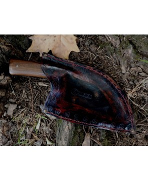 The Devil Serbian Knife – Carbon Steel Cleaver with Leather Sheath