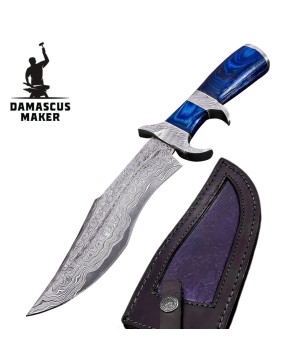 Custom Handmade Damascus Steel Bowie Knife - Exceptional Craftsmanship