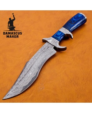 Custom Handmade Damascus Steel Bowie Knife - Exceptional Craftsmanship