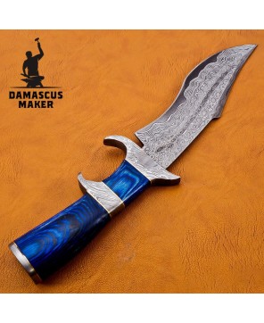 Custom Handmade Damascus Steel Bowie Knife - Exceptional Craftsmanship