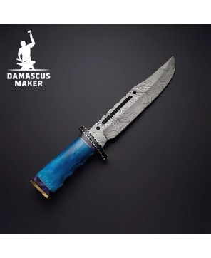 Custom Damascus Hunting Knife