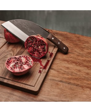 Rectangular Walnut Cutting Board with Groove – Durable & Stylish